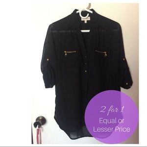 My Michelle | Sheer Black Tunic